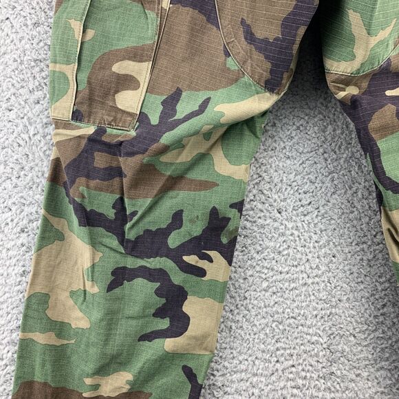 VTG Army Marine Woodland CAMO Cargo Mens Pants Button Fly Size Small Short - Picture 15 of 16